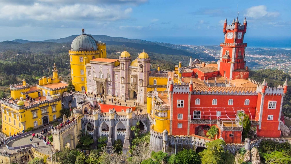 Pena Palace with its colorful architecture and scenic views. 1