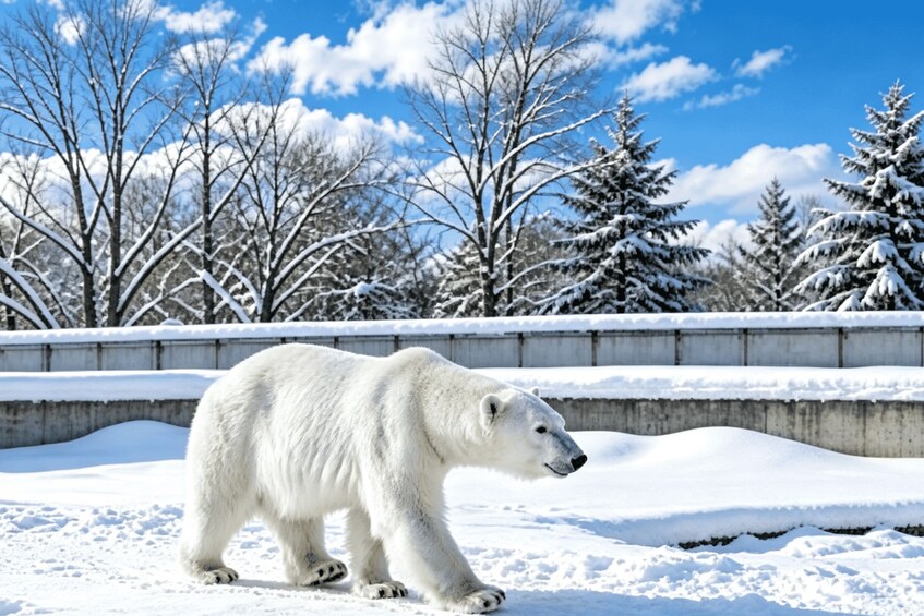 Picture 1 for Activity Sapporo: Hokkaido Asahiyama Zoo,Shikisai-no-Oka & Snowmobile 2