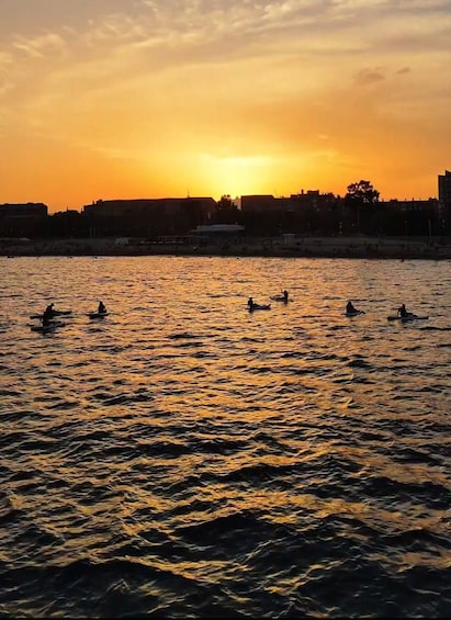 Picture 1 for Activity Barcelona: Sunset Paddleboarding Experience with 1 Beer 2