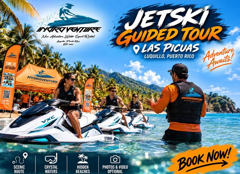 A Jetski guided tour in Puerto Rico, featuring scenic routes, crystal waters, and hidden beaches. 5