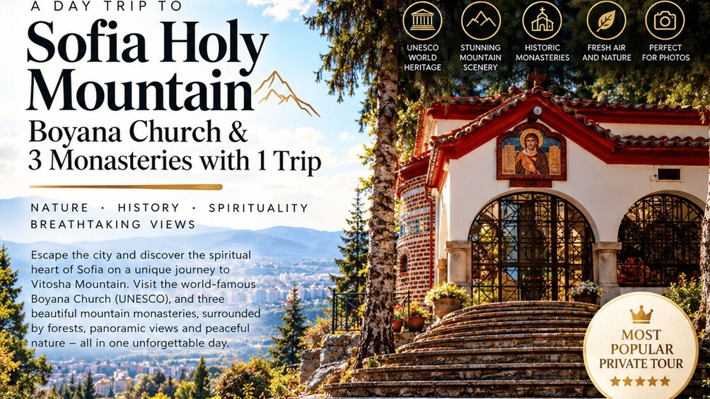 Sofia Holy Mount: Boyana Church & 3 Monasteries in 1 Trip! 1