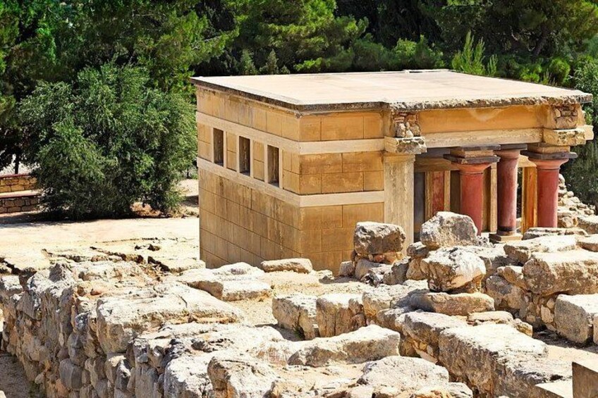 Ancient ruins with stone blocks and columns. 3