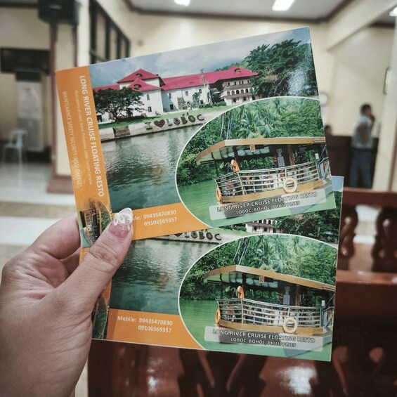 A brochure for the Long River Cruise Floating Resto in Loboc, Bohol, Philippines. 5