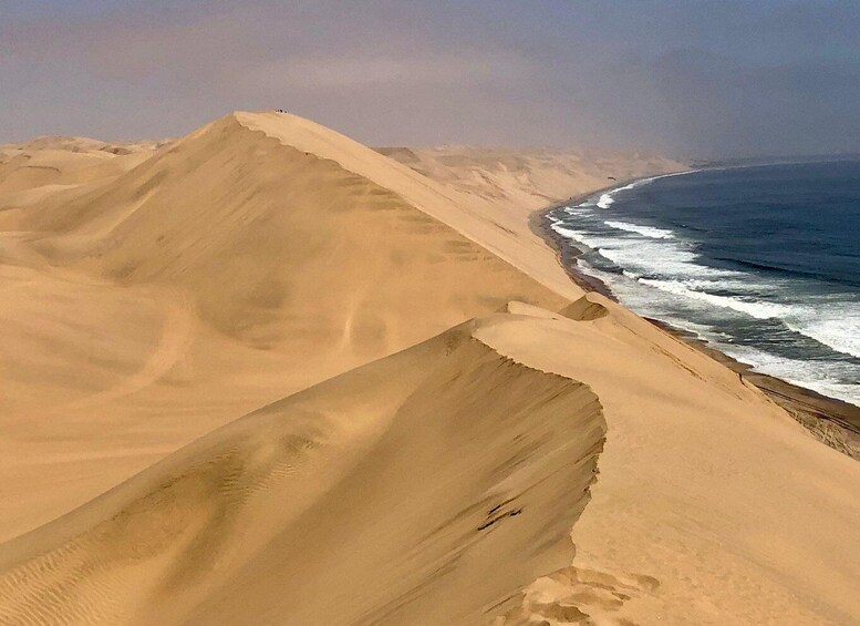 Sand dunes and a beach with waves. 5