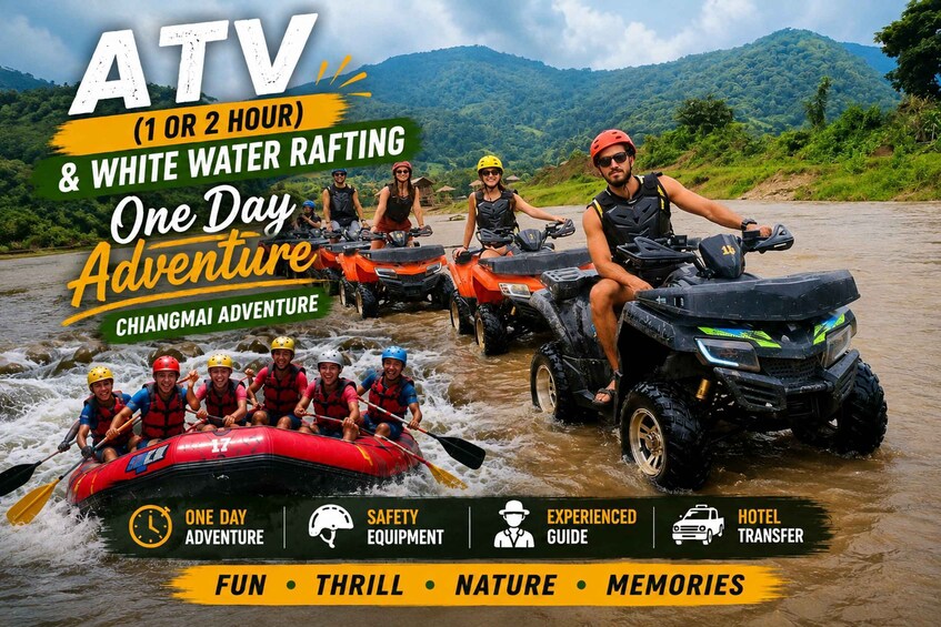 Aventura de ATV y rafting en aguas bravas en Chiangmai. 1