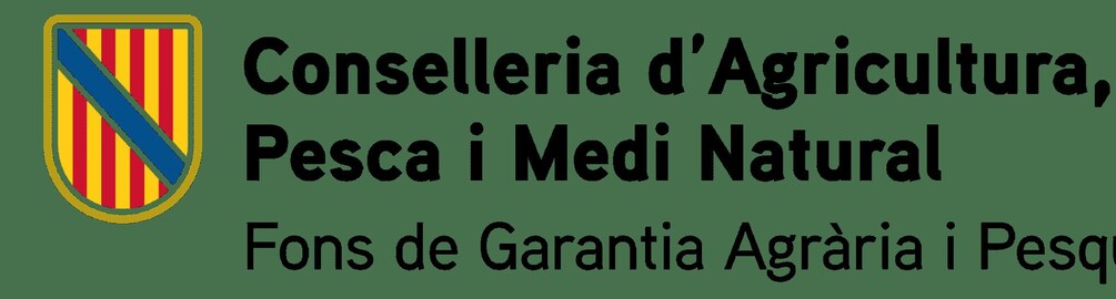 A logo with a shield and text for 'Conselleria d'Agricultura, Pesca i Medi Natural' and 'Fons de Garantia Agrària i Pesqu.' 2