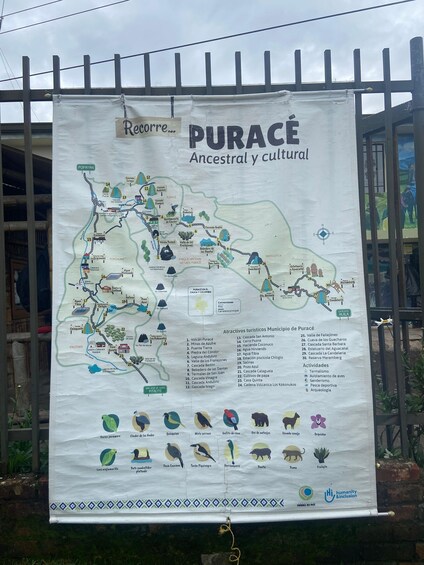 A map of Purace highlighting its ancestral and cultural sites. 3