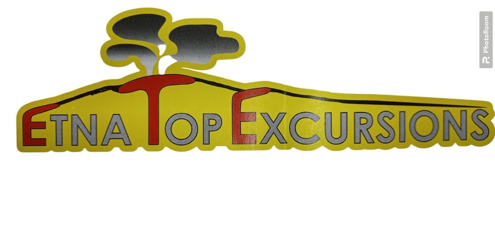A yellow sign with the text 'ETNA TOP EXCURSIONS' and a stylized tree graphic. 2