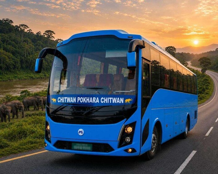 Tourist Bus: Chitwan to Pokhara or Pokhara to Chitwan 1