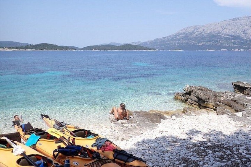 Korcula Half Day Guided Kayak Tour with Local Delicacies 3
