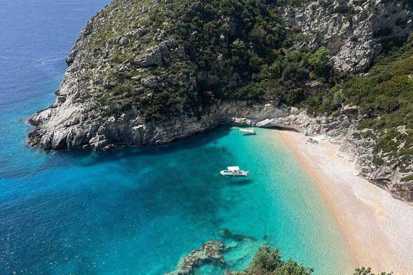 Dhermi Boat Tour to Grama Bay Blue Gem Cave and Swim Snorkeling 1