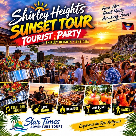 Antigua: Shirley Heights Sunset Party+ Sightseeing+Rum Punch 1