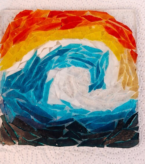 Glass on Glass Mosaic workshop near lagos 1