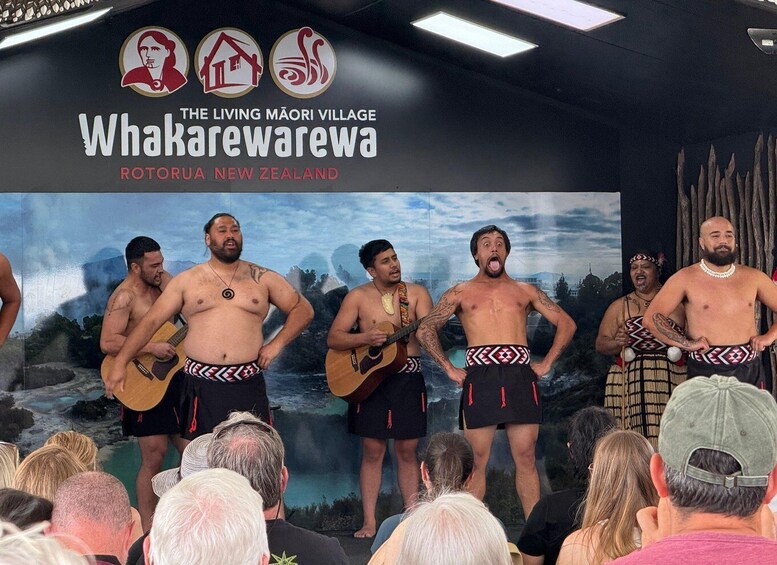 A cultural performance at The Living Māori Village Wharekarewa in Rotorua, New Zealand. 5
