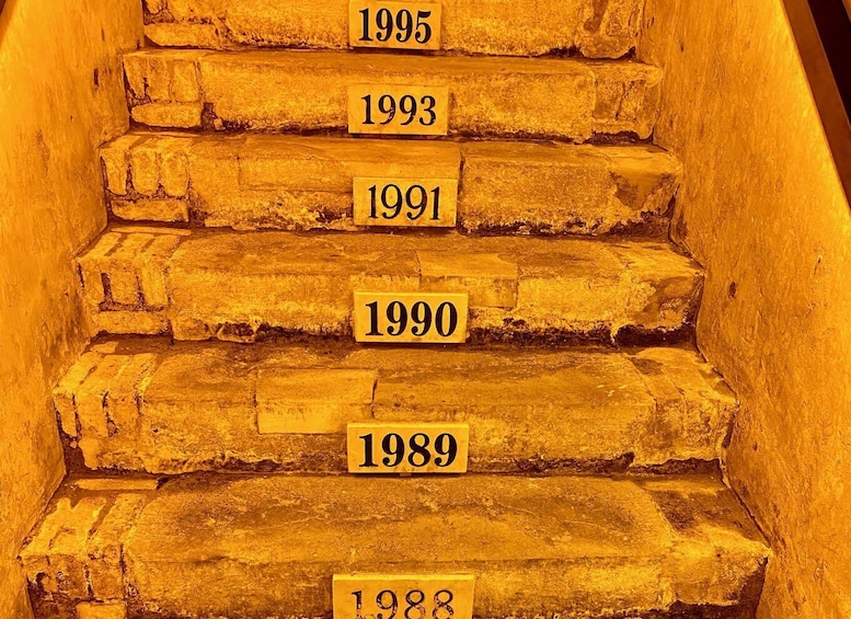 A staircase with numbered steps from 1988 to 1995. 5