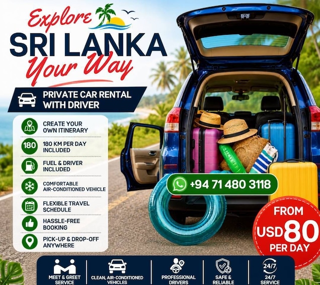 Sri Lanka Car Rental with Driver - 3 Days Minimum, 180km/Day 2