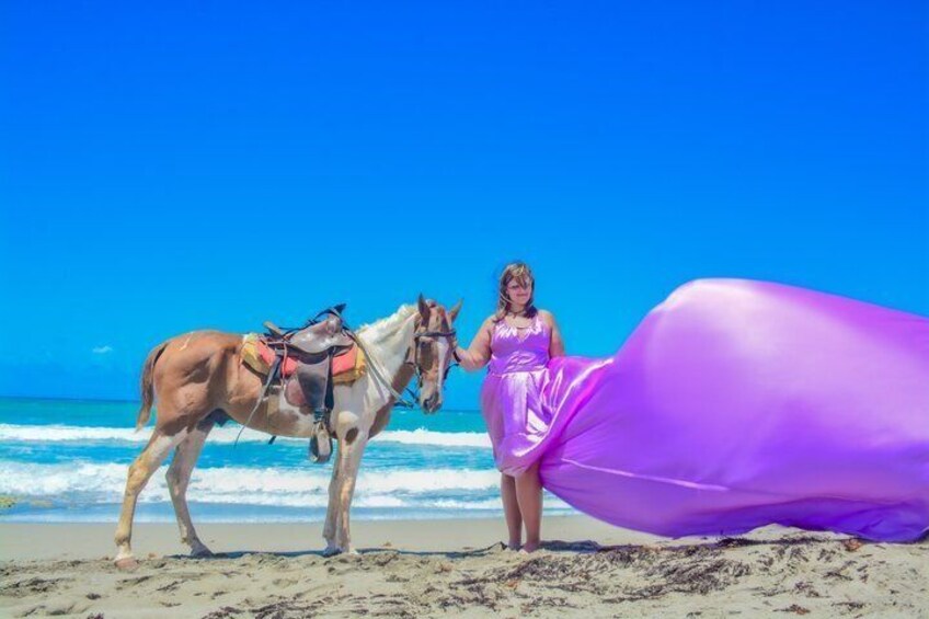 Flying dresses on the horses by the beach ️ 2