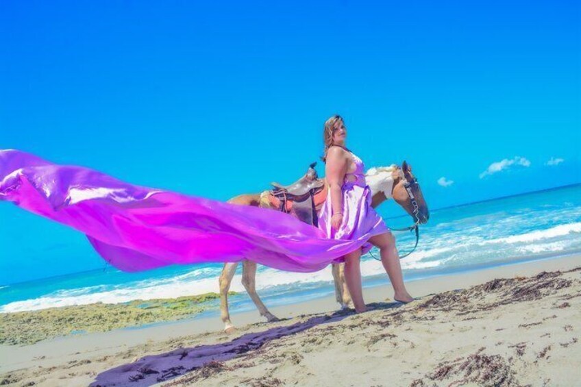 Flying dresses on the horses by the beach ️ 4