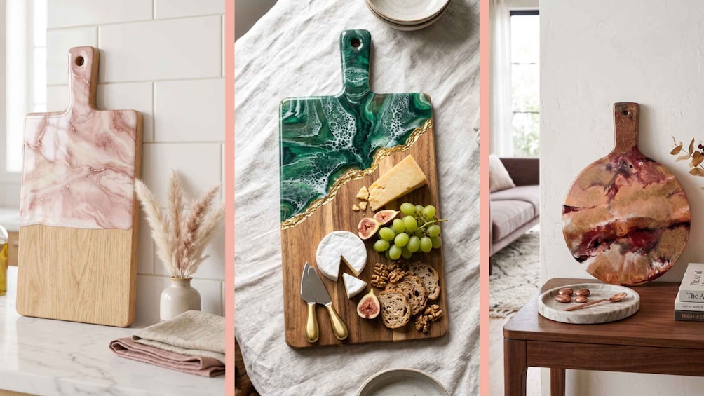 Picture 8 for Activity Melbourne: Resin Art Classes - Cheeseboard & Coasters 2