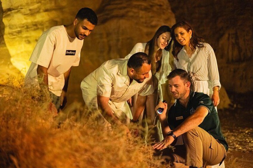 Eine Gruppe von Menschen erkundet eine Höhle mit natürlichen Felsformationen. 4