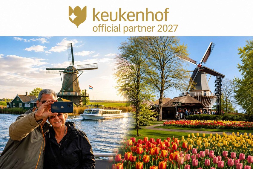 Amsterdam: Keukenhof Tour + Windmill Cruise Flexible Return 2