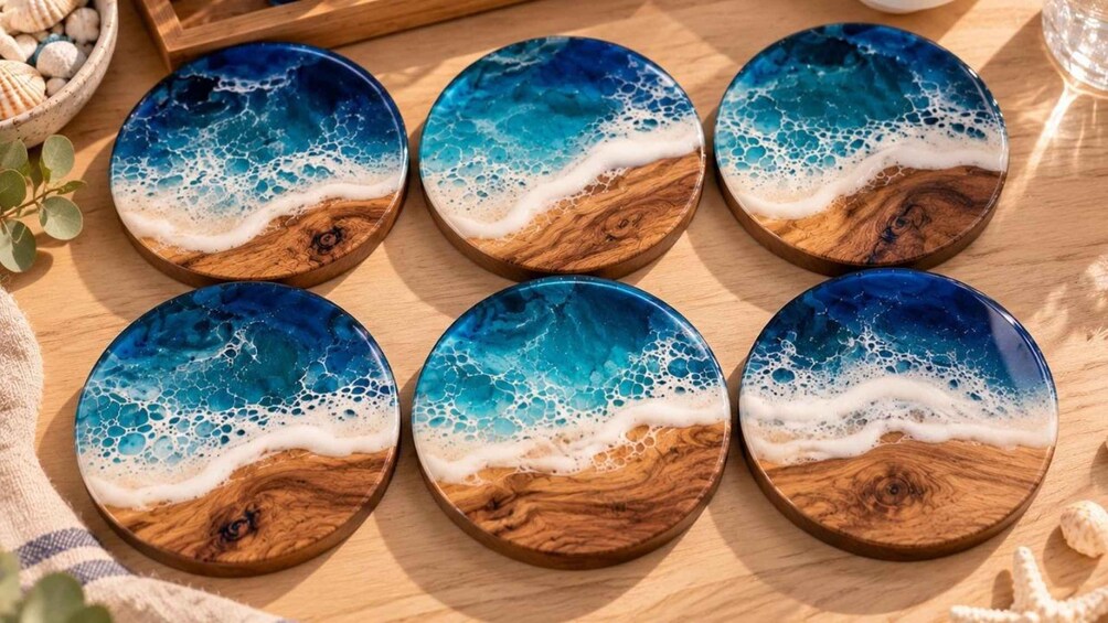 Picture 12 for Activity Brisbane: Resin Art Classes - Cheeseboards & Coasters 5