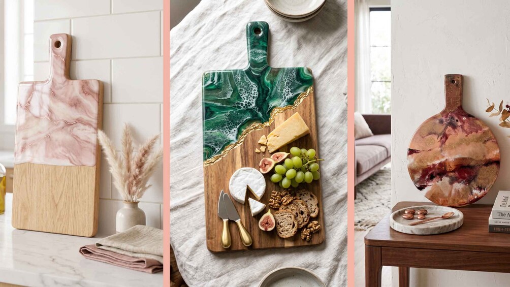 Picture 11 for Activity Brisbane: Resin Art Classes - Cheeseboards & Coasters 2