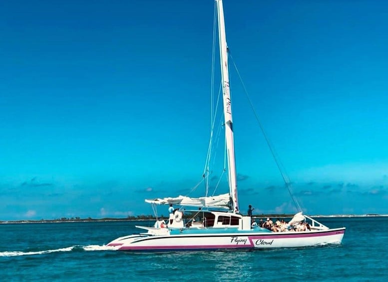 A sailboat named 'Flying Cloud' on the water. 1