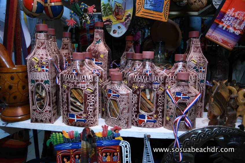 Bottles of Mamajuana with Dominican Republic flags and designs. 3