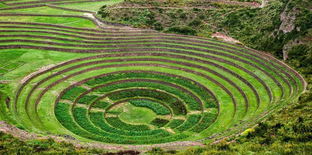 Terraced agricultural fields on a hillside. 2