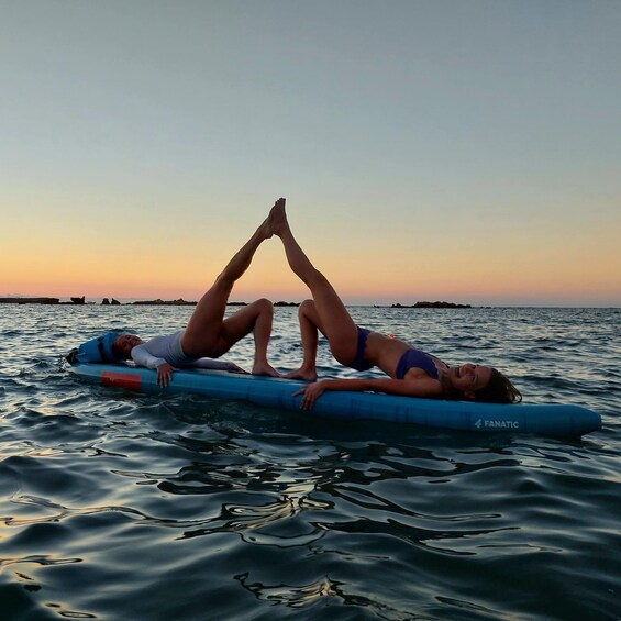 Picture 6 for Activity Chania: Morning or Sunset Stand-up Paddleboard Pilates 4
