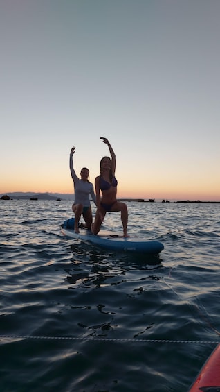 Picture 5 for Activity Chania: Morning or Sunset Stand-up Paddleboard Pilates 5