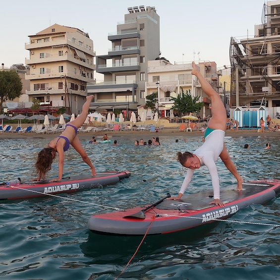 Picture 8 for Activity Chania: Morning or Sunset Stand-up Paddleboard Pilates 2