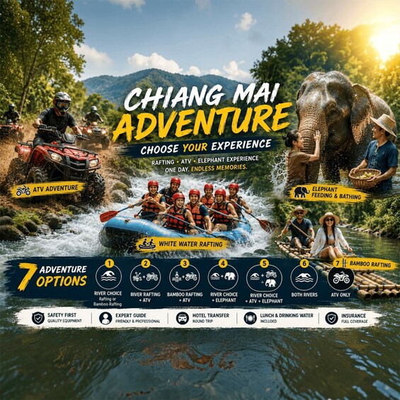 Chiang Mai Adventure: Rafting, ATV & Elephants Experience. 2