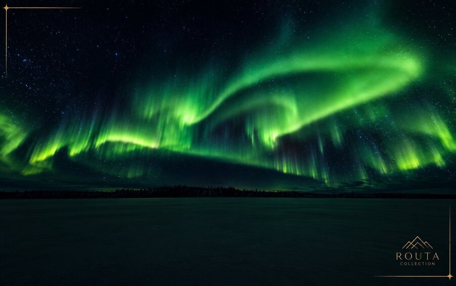 The Northern Lights over a frozen landscape. 5
