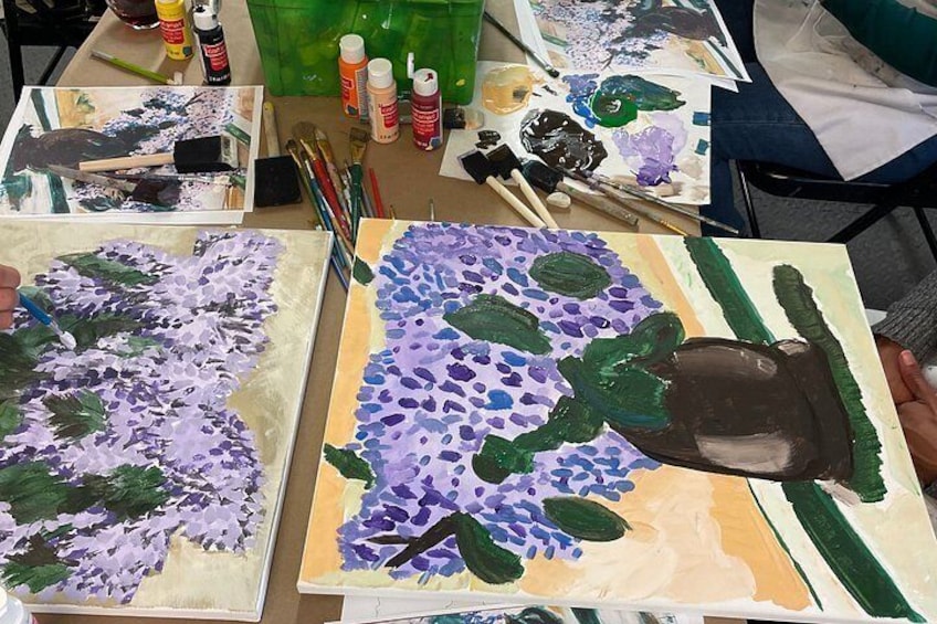 Creative Acrylics and Collage Class in LA 4