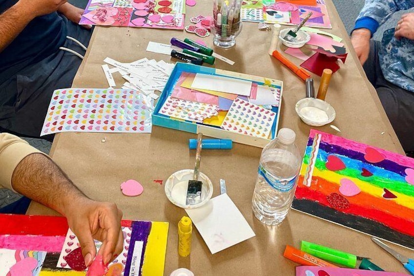 Creative Acrylics and Collage Class in LA 3