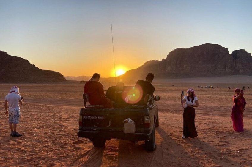4 Hour Jeep Tour Morning or Sunset Wadi Rum Desert Highlights 1