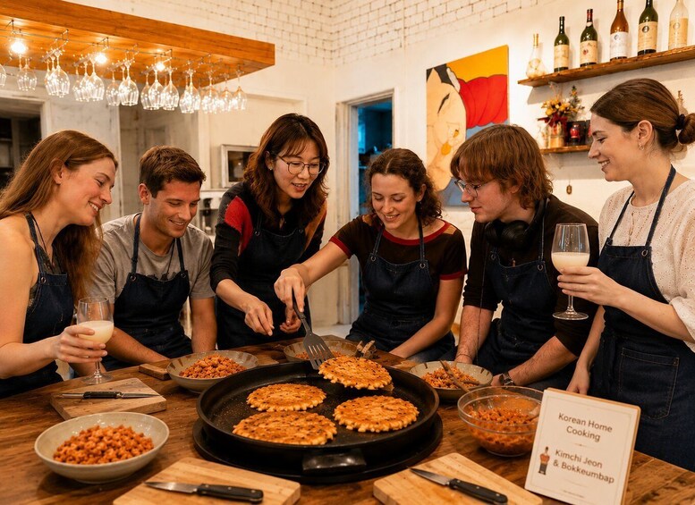 Picture 10 for Activity Seoul: Kimchi Dishes Cooking Class with Rice Wine Pairing 2