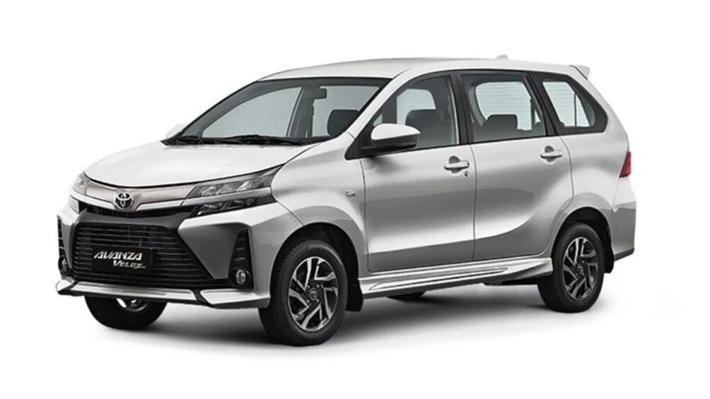 A silver Toyota Avanza Veloce with a black grille and alloy wheels. 3