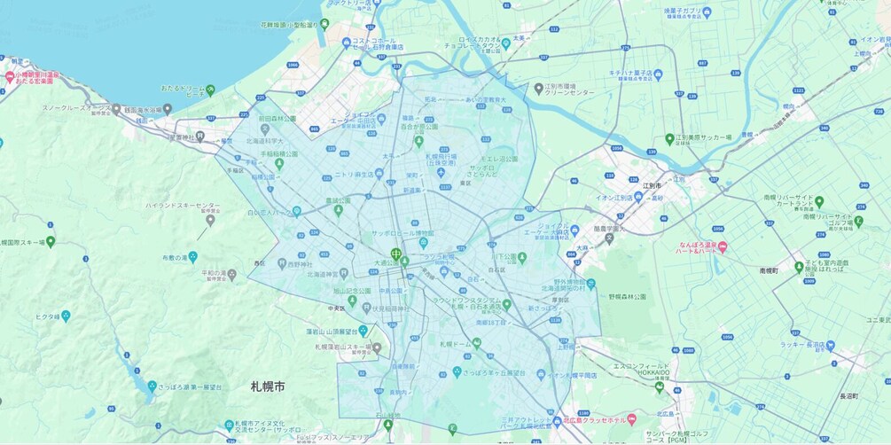 A detailed map of a city with various landmarks and roads. 3