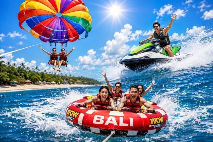 Bali Watersport Parasailing Adventure, Rolling Donut and Jetski 1