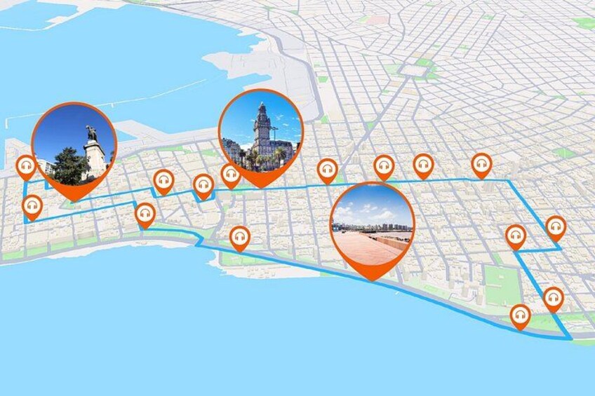 Montevideo Audio guided walking tour 3h and 19 audio commentary 1