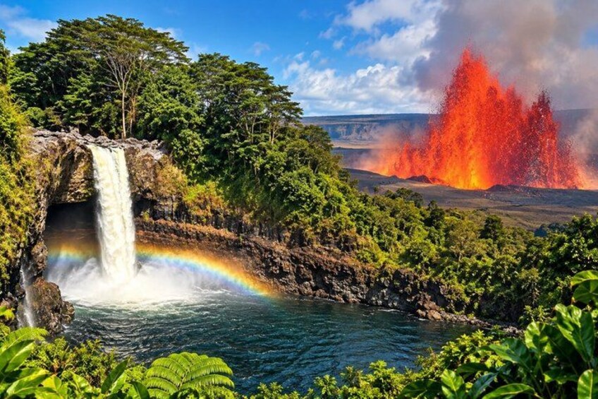 Et vandfald, en flod og et lavafelt. 1