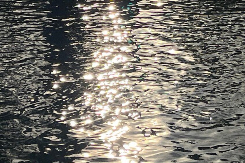 Une étendue d'eau qui reflète la lumière du soleil. 3
