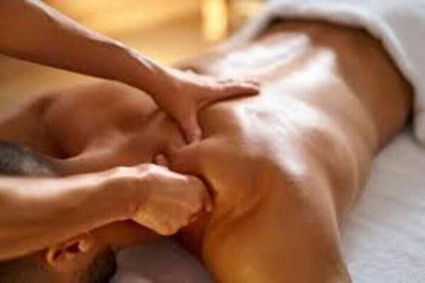 A person receiving a massage. 2