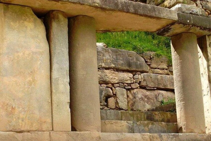 Ancient stone columns and a stone staircase. 3
