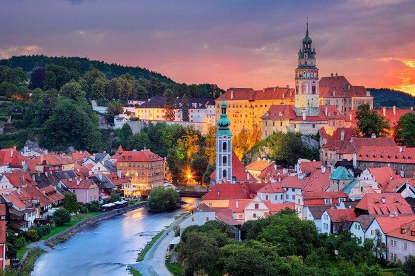 Cesky Krumlov Castle Interiors, Baroque Theatre, and Town Tour 1