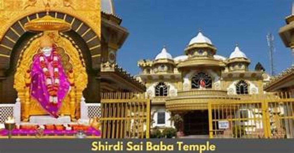 Shirdi Sai Baba Temple with ornate architecture and a prominent statue. 3
