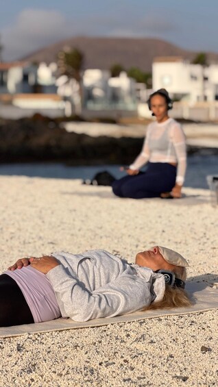 Picture 1 for Activity Corralejo: Sunrise Silent Yoga Experience at Popcorn Beach 5
